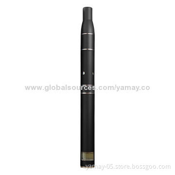 E-cigarette dry herb vaporizer AGO G5 with LCD screen show power and puffs